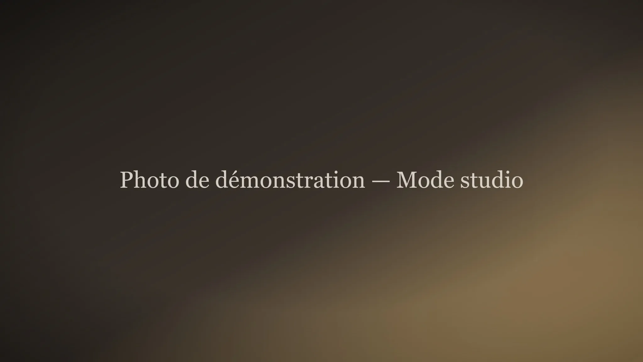 Photo de démonstration du mode studio